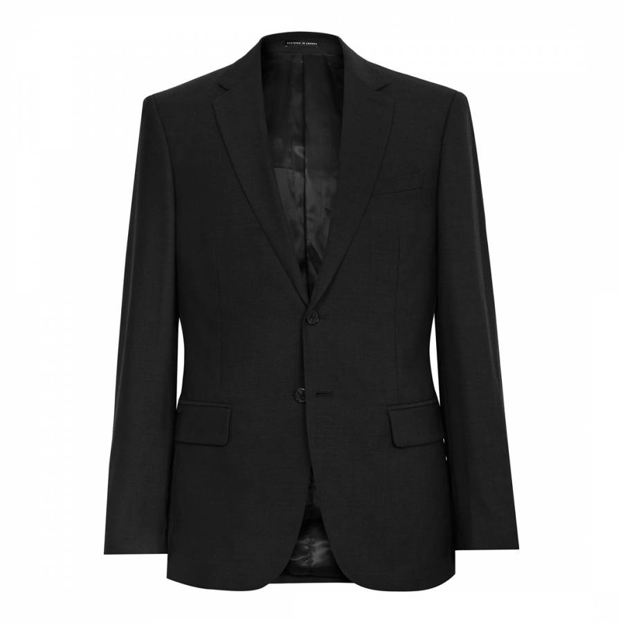 Black Bravo Modern Wool Suit Jacket - BrandAlley