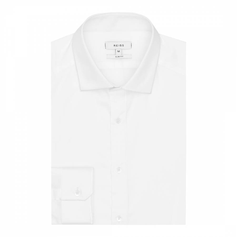 White Bane Collar Edge Cotton Shirt - BrandAlley