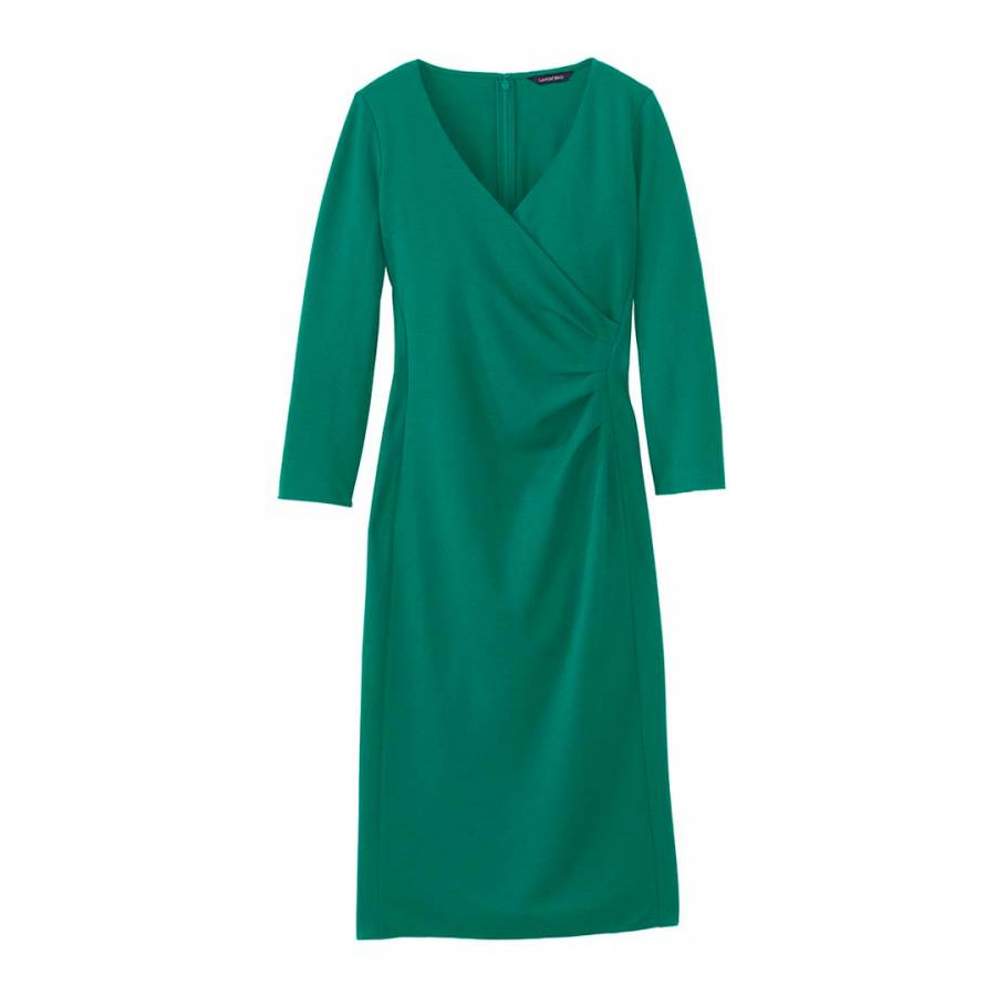 Green Ponte Jersey Tucked Wrap Dress - BrandAlley