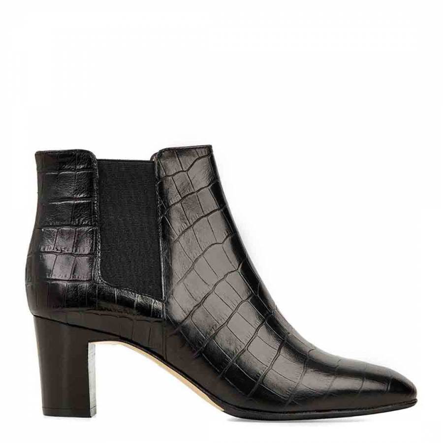Black Petra Leather Ankle Boots - BrandAlley
