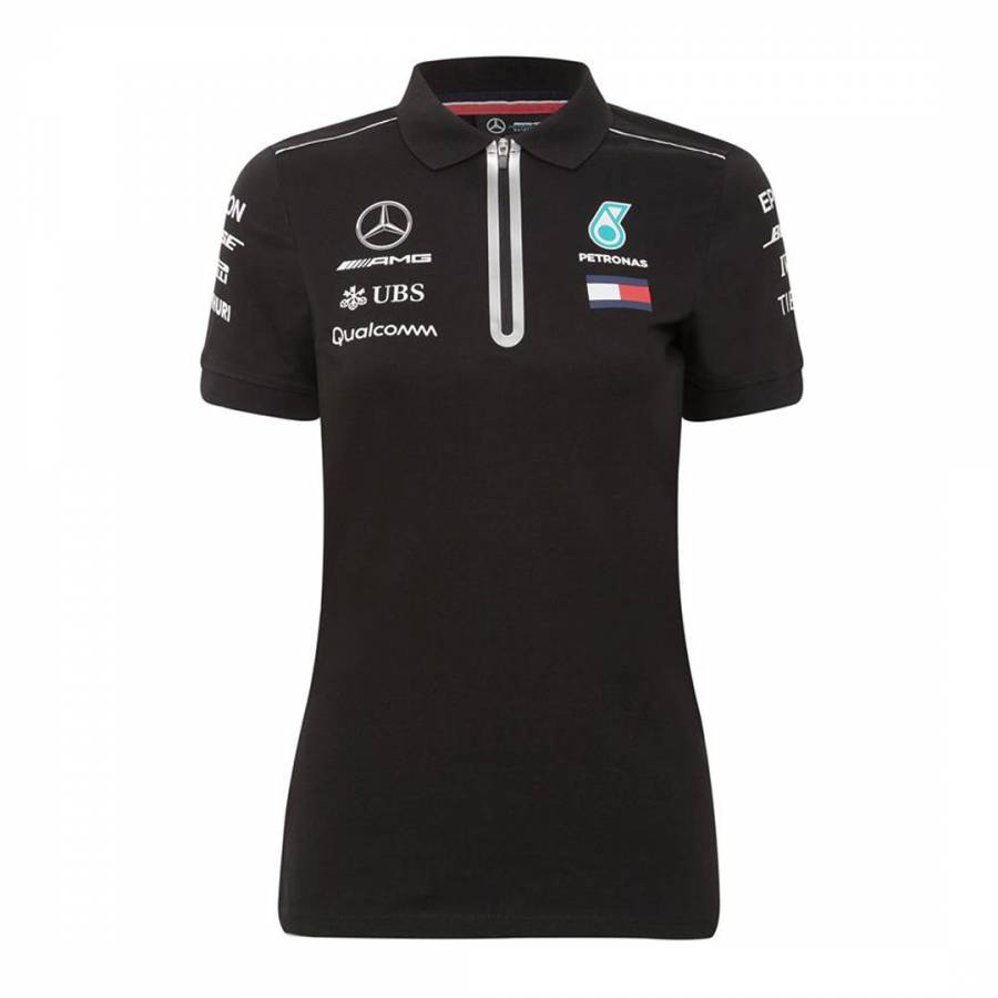 Black Mercedes Logo Polo Shirt - BrandAlley