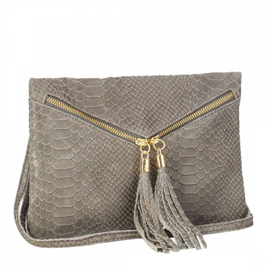 Grey Envelope Clutch Bag - BrandAlley