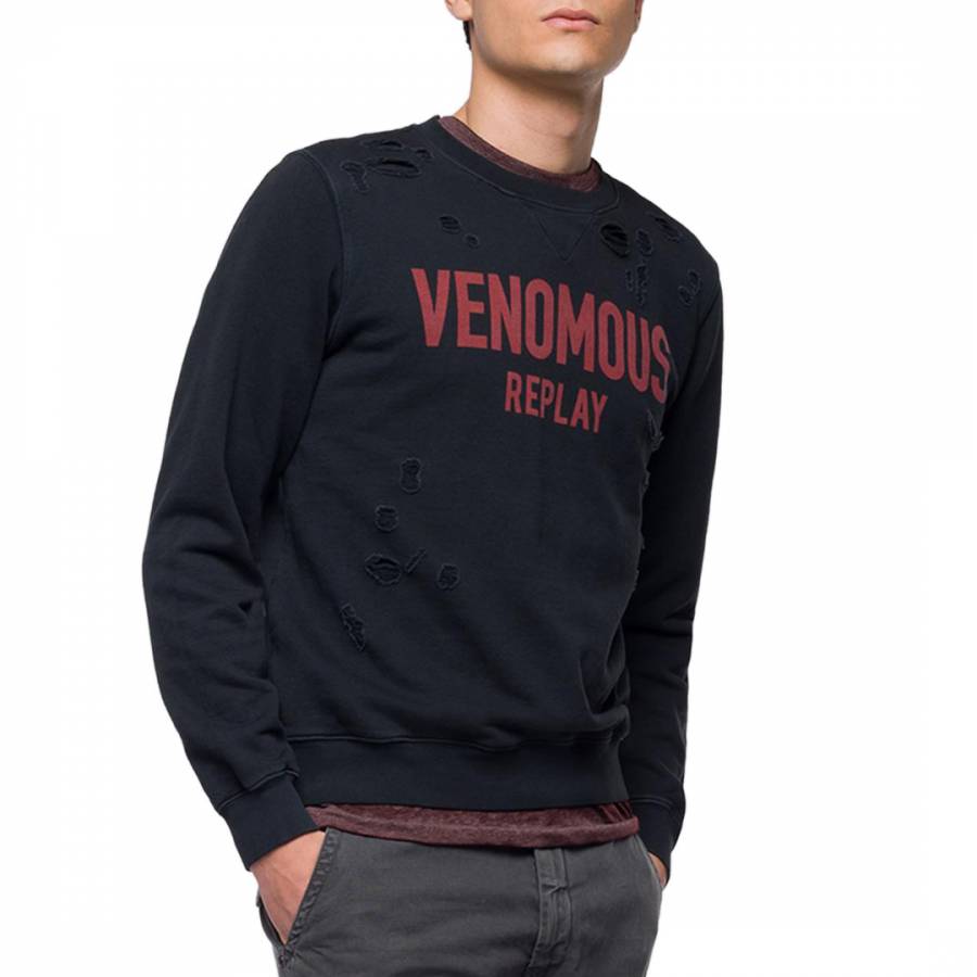 Black Venomous Cotton Sweatshirt - BrandAlley