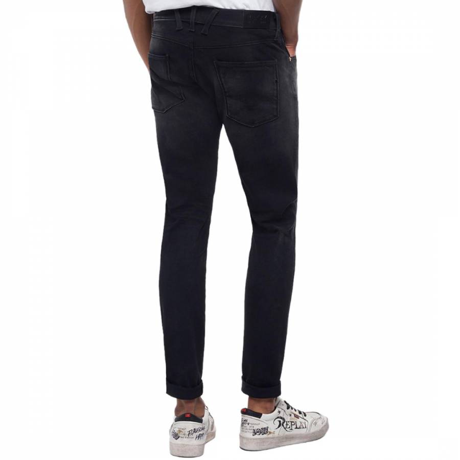 Black Denim Hyperflex+ Anbass Slim Stretch Jeans - BrandAlley