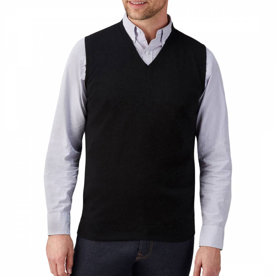 Black Toccato Wool/Cashmere Sweater Vest - BrandAlley