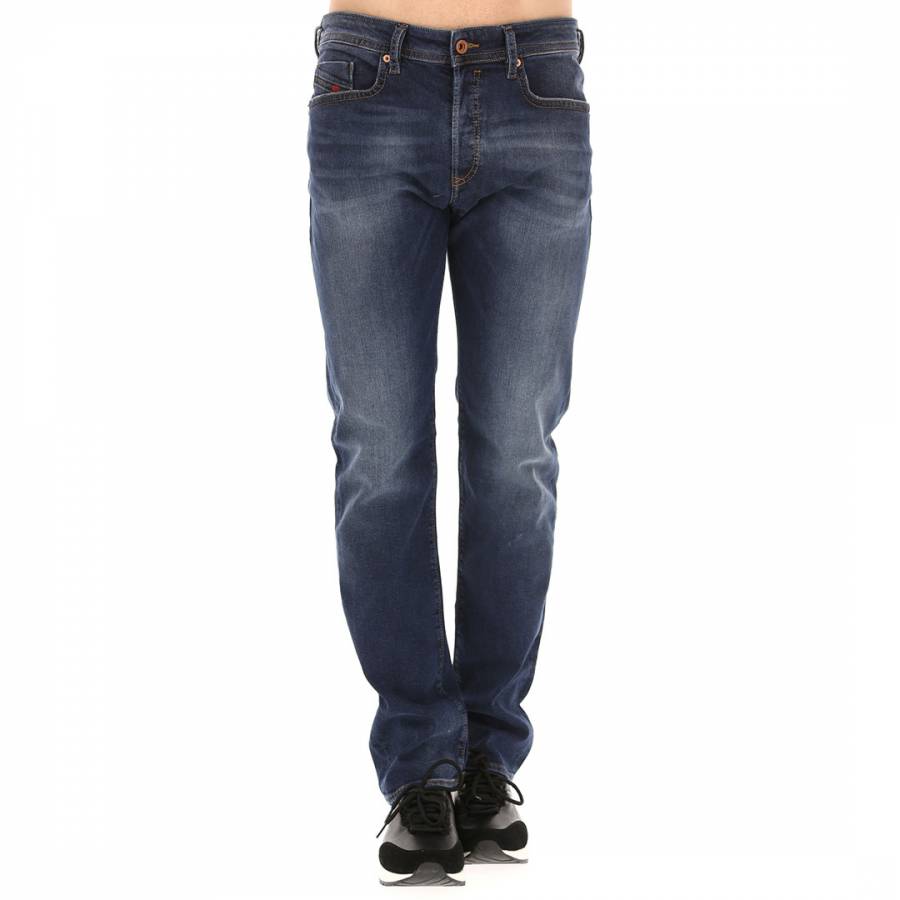 Mid Blue Buster Slim Stretch Jeans - BrandAlley