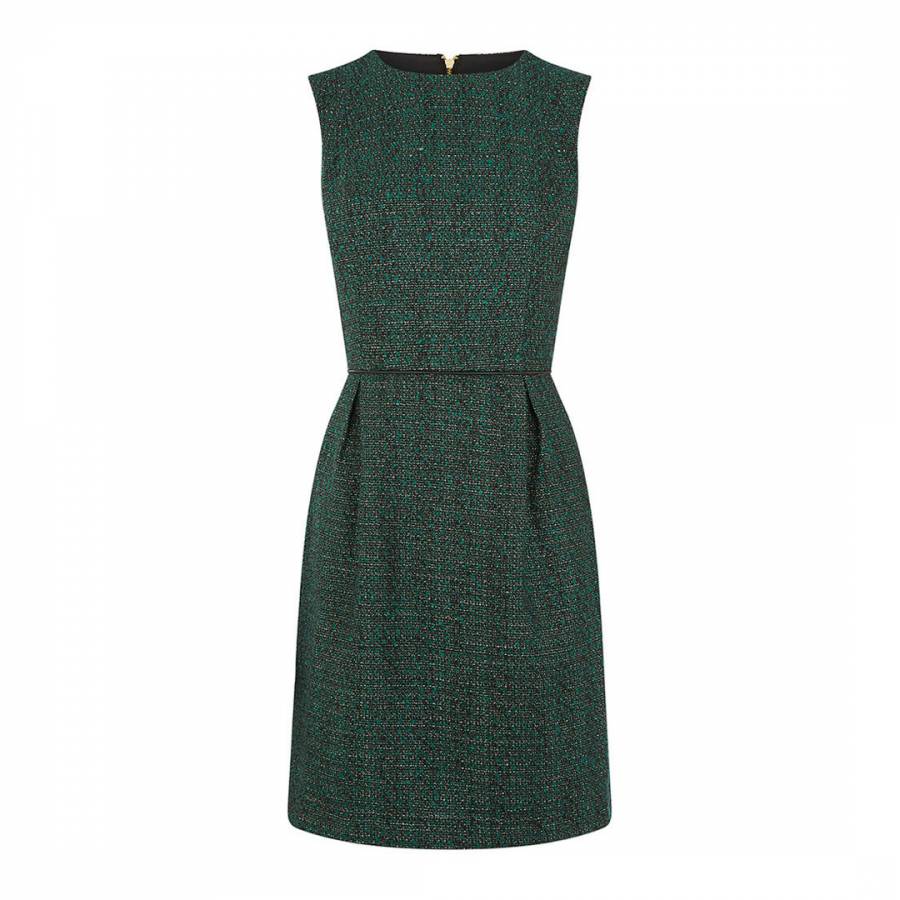 Dark Green Tweed Dress - BrandAlley