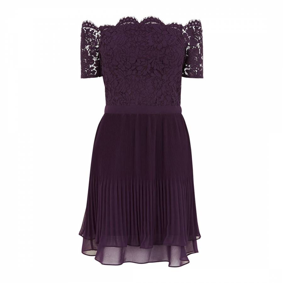 bardot purple dress