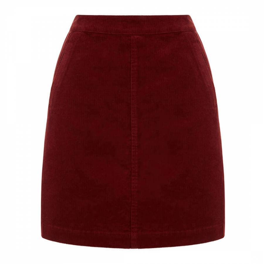 Burgundy Pocket Cord Skirt - BrandAlley