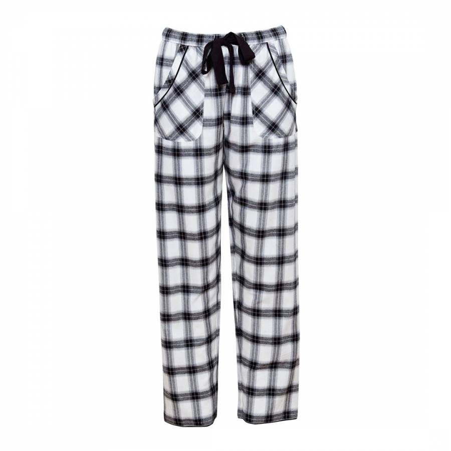 Black / White Mae Woven Brushed Check Pyjama Pant - BrandAlley