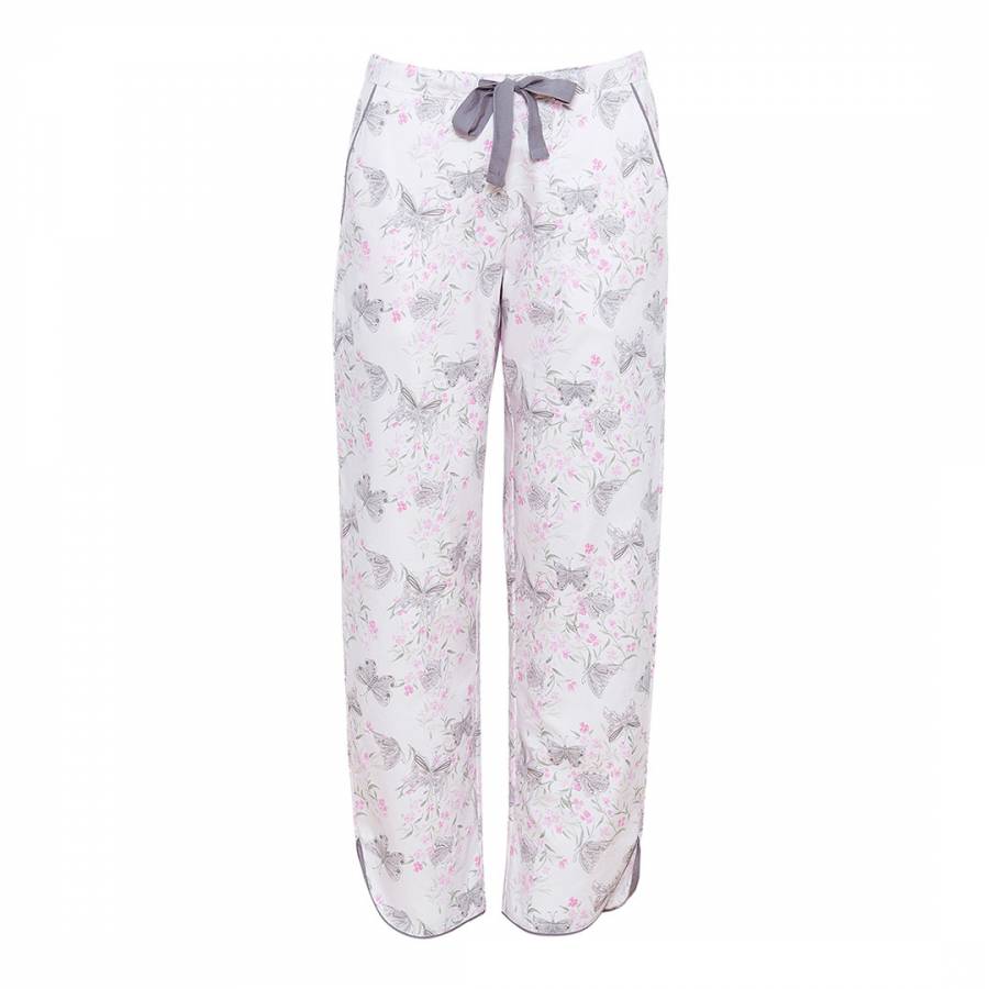 White Sienna Woven Butterfly Print Pyjama Pant - BrandAlley