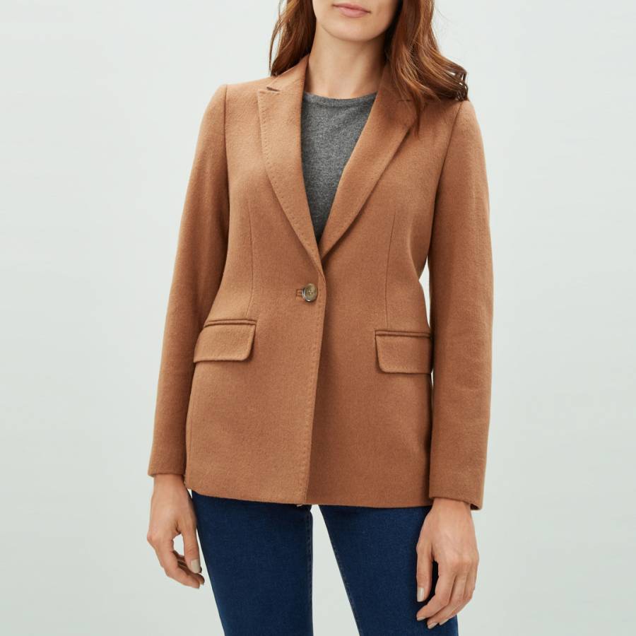 Camel Wool Blend Blazer - BrandAlley