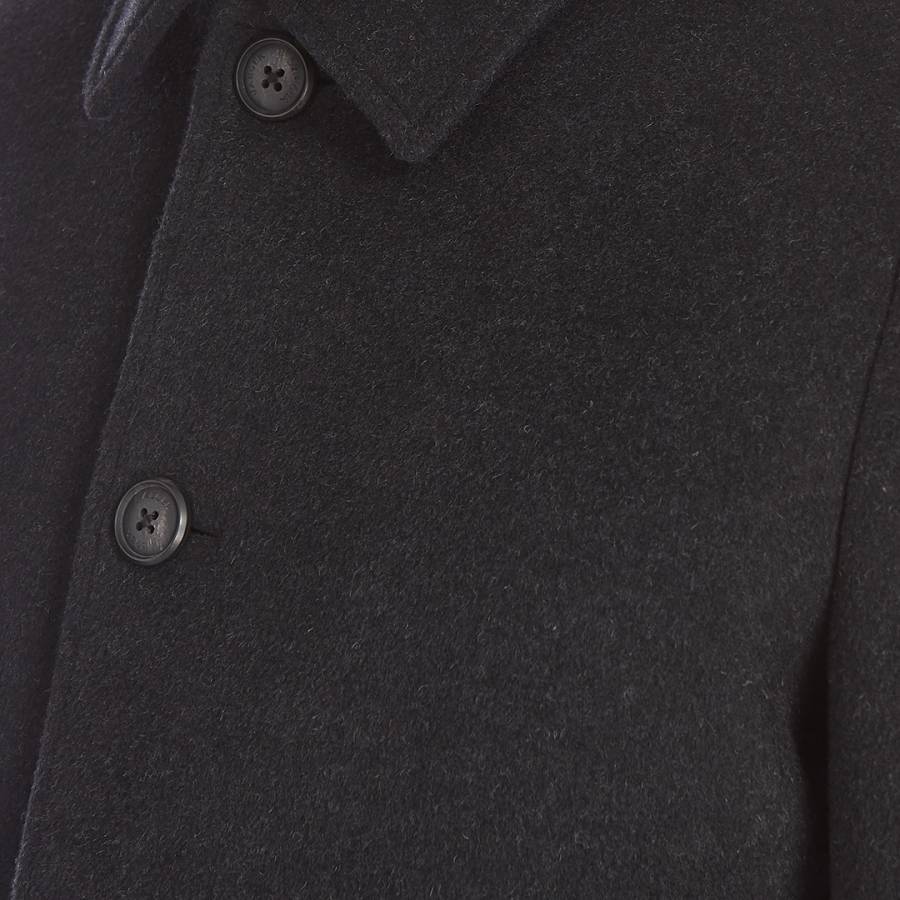 Charcoal Wool Blend Straight Coat - BrandAlley
