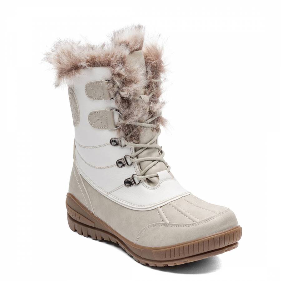 White Sahra Winter Boots - BrandAlley