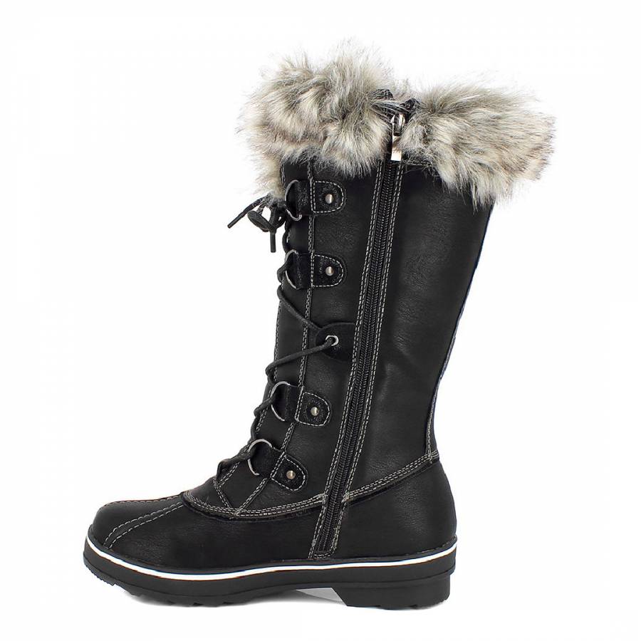 Black Manon Tall Snow Boots - BrandAlley