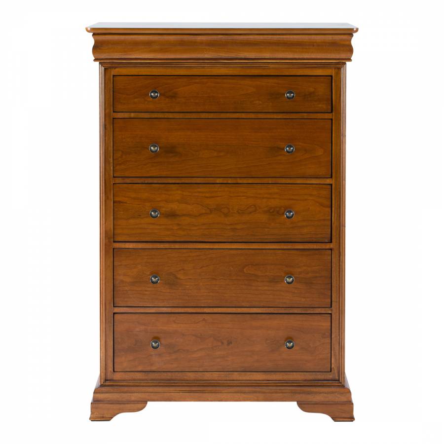 Louis Philippe Honeycomb Bedroom - Tall 6 Drawer Chest - BrandAlley