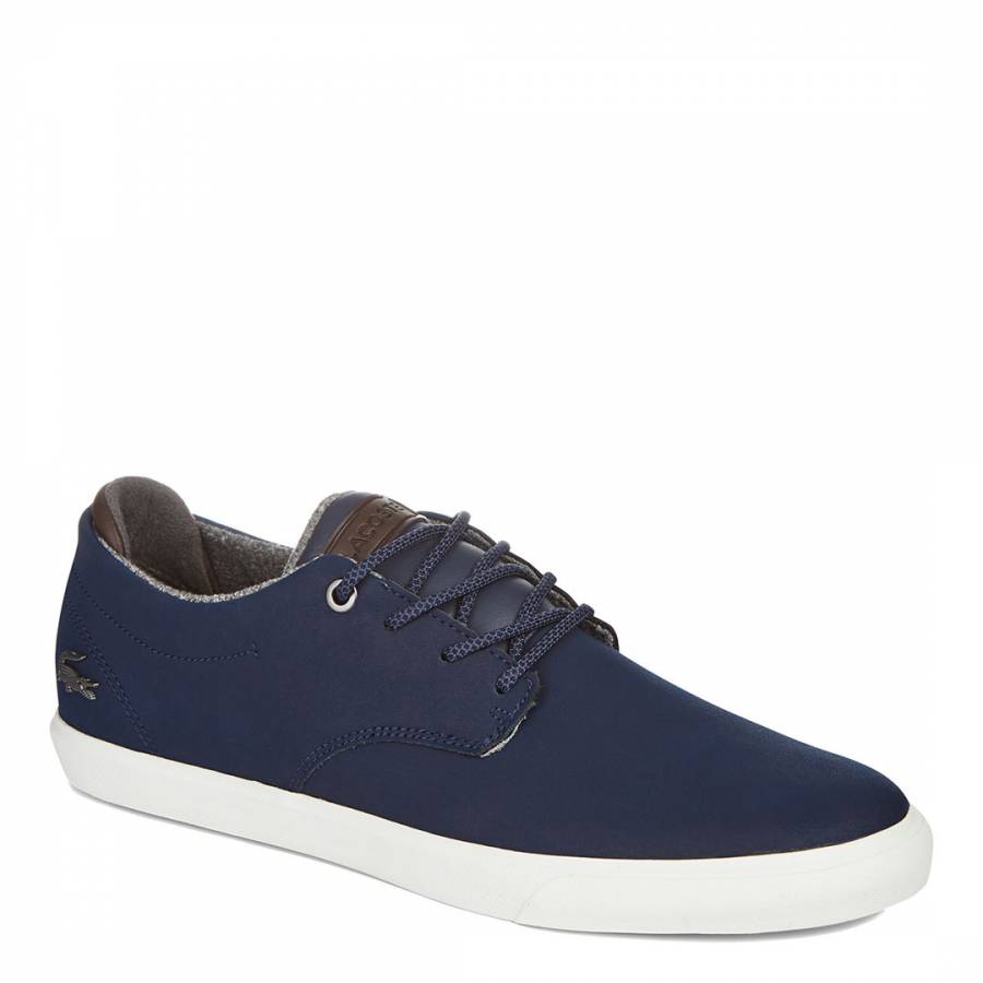 Navy/Grey Leather Esparre Low Trainers - BrandAlley