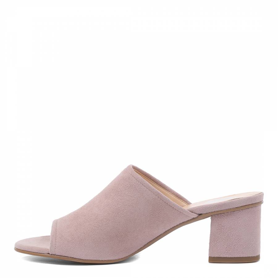 Taupe Suede Tabitha Heeled Mules - BrandAlley
