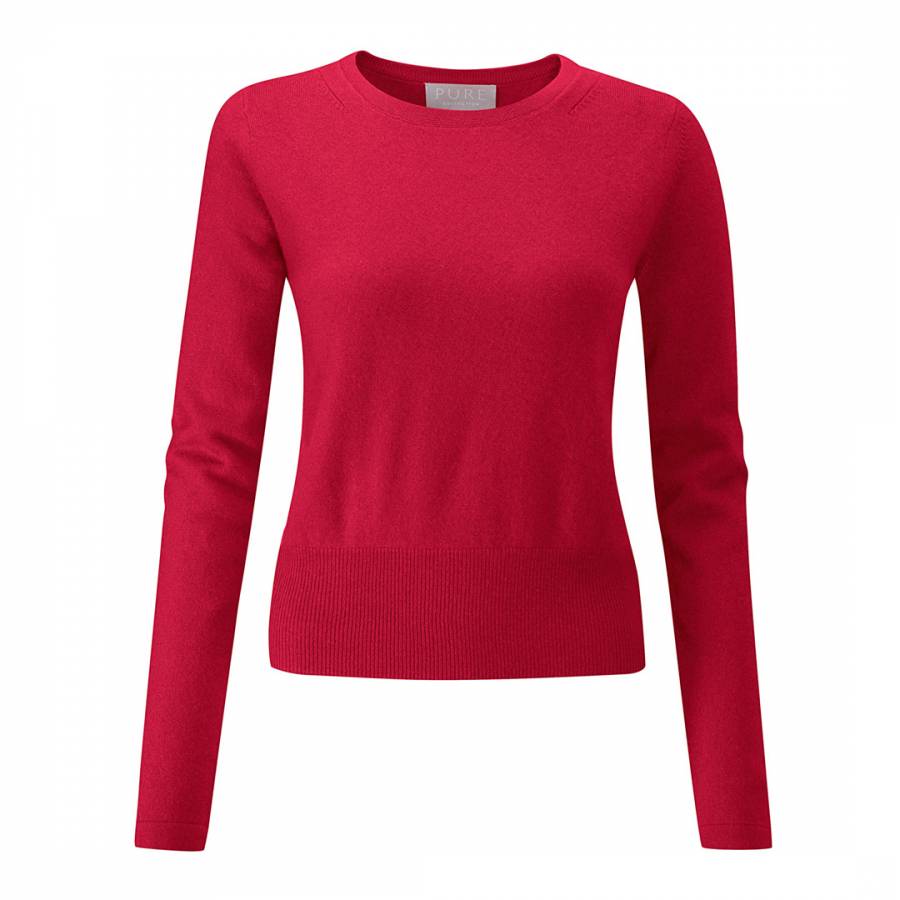 Red Cashmere Cropped Jumper - BrandAlley