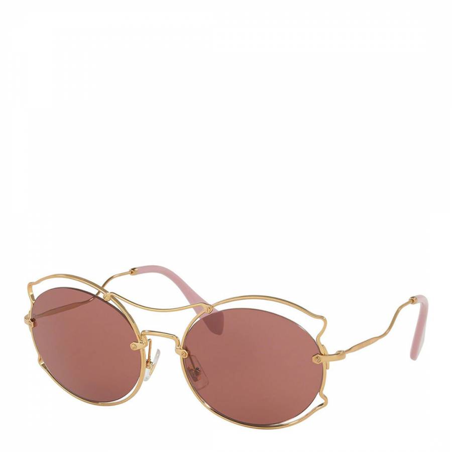 Women's Gold Miu Miu Sunglasses 57mm - BrandAlley