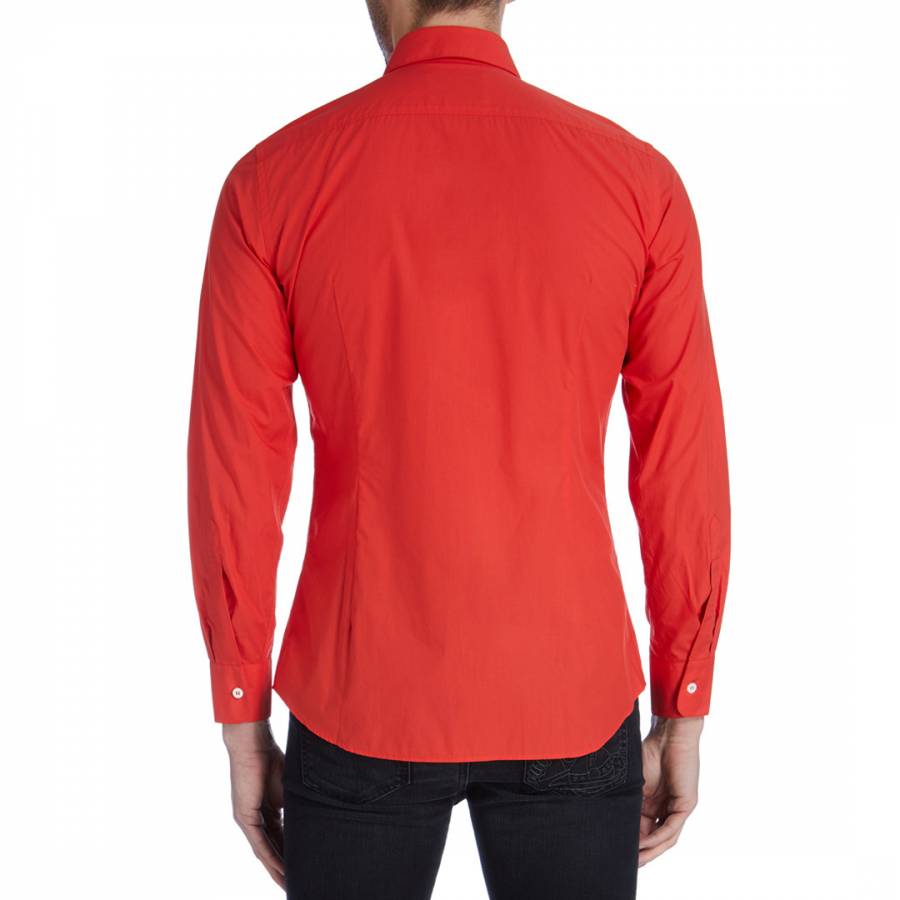 Red Three Button Firm Krall Shirt - BrandAlley