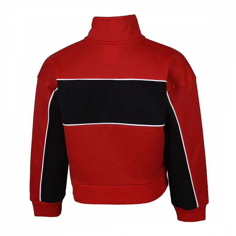 Red Cropped Tricot Warm Up Jacket - BrandAlley