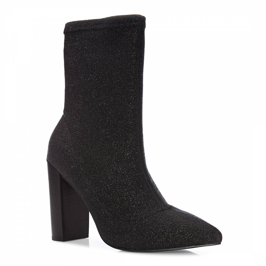 Black Losia Textured Ankle Boots - BrandAlley