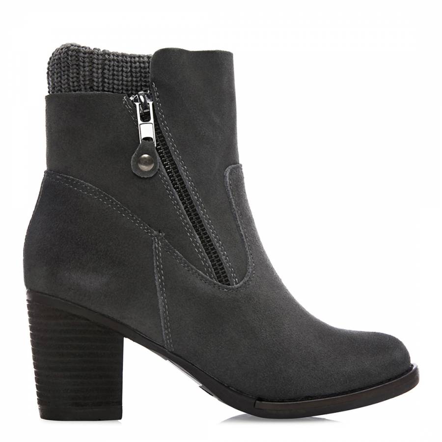 Grey Suede Breadi Ankle Boots - BrandAlley