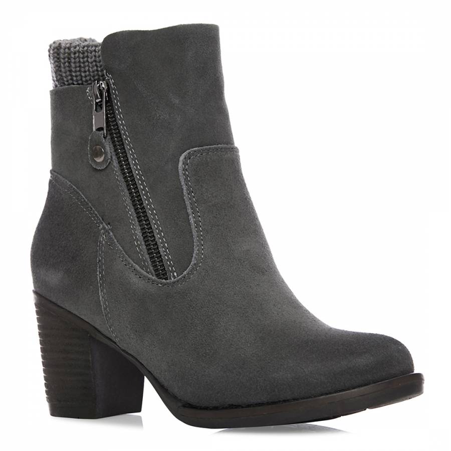 Grey Suede Breadi Ankle Boots - BrandAlley