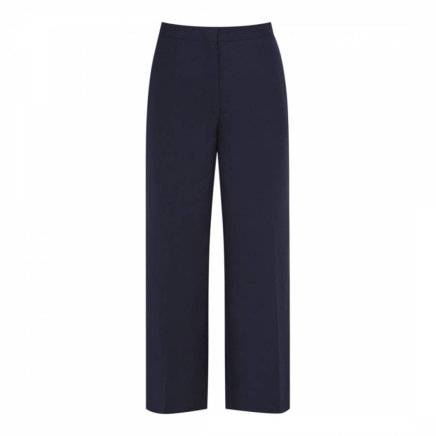 Navy Faulkner Cropped Trousers - BrandAlley