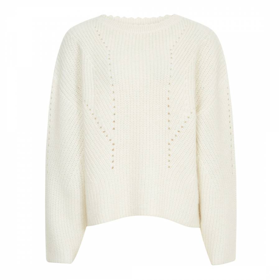 Off White Meagan Ribbed Jumper - BrandAlley