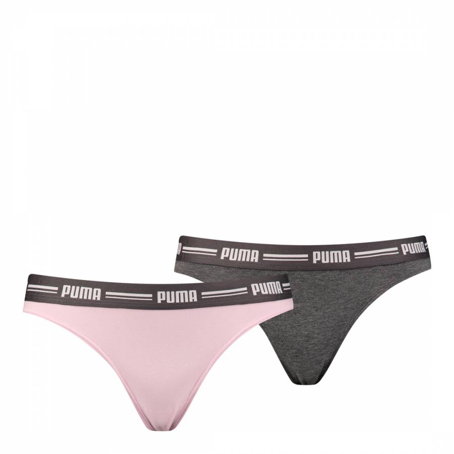 Pink/Grey Iconic String 2 Pack - BrandAlley