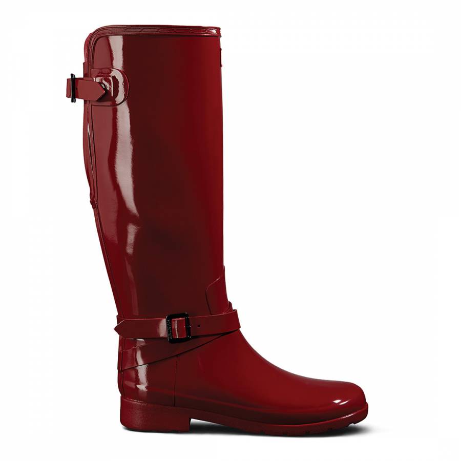 Scarlett Red Refined Adjustable Tall Gloss Boots - BrandAlley