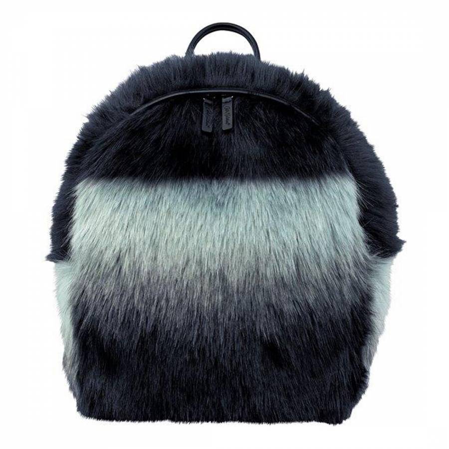 Navy/Blue Ombre Faux Fur Backpack - BrandAlley