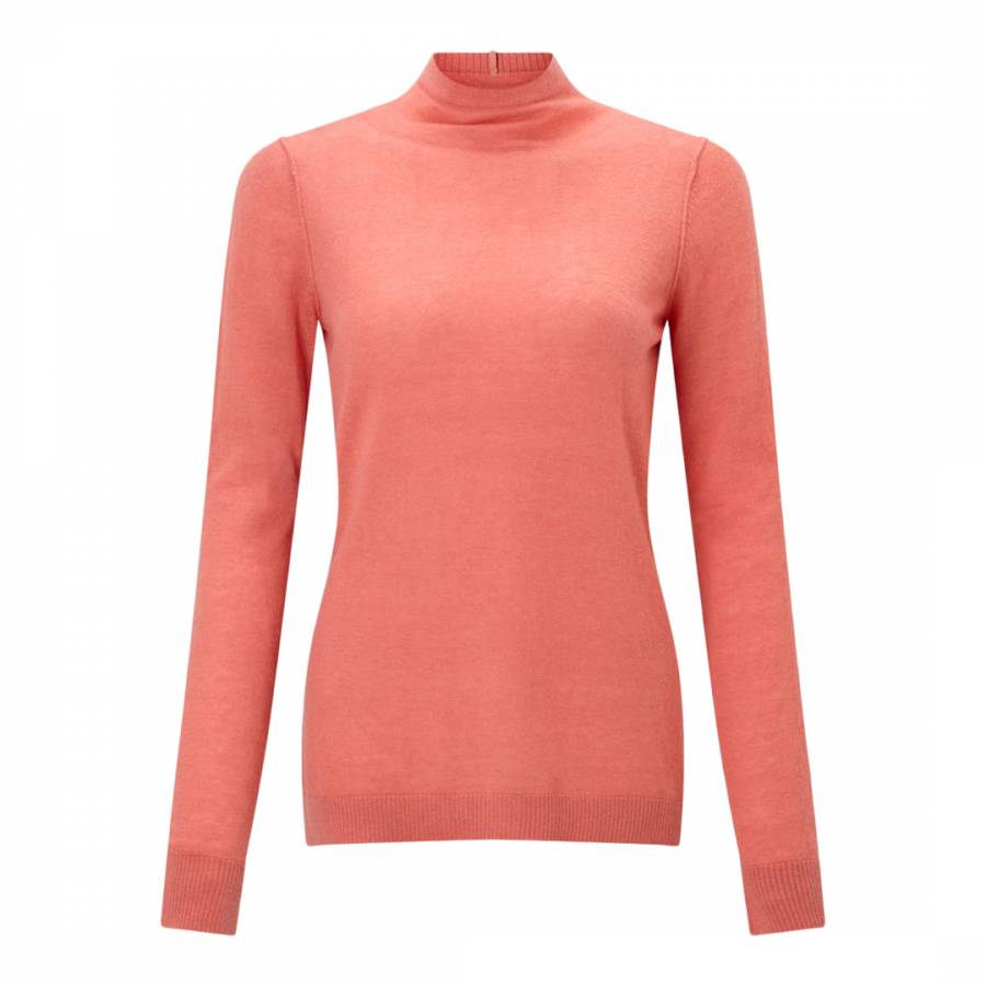 Coral Wafer Polo Neck Cashmere Jumper - BrandAlley