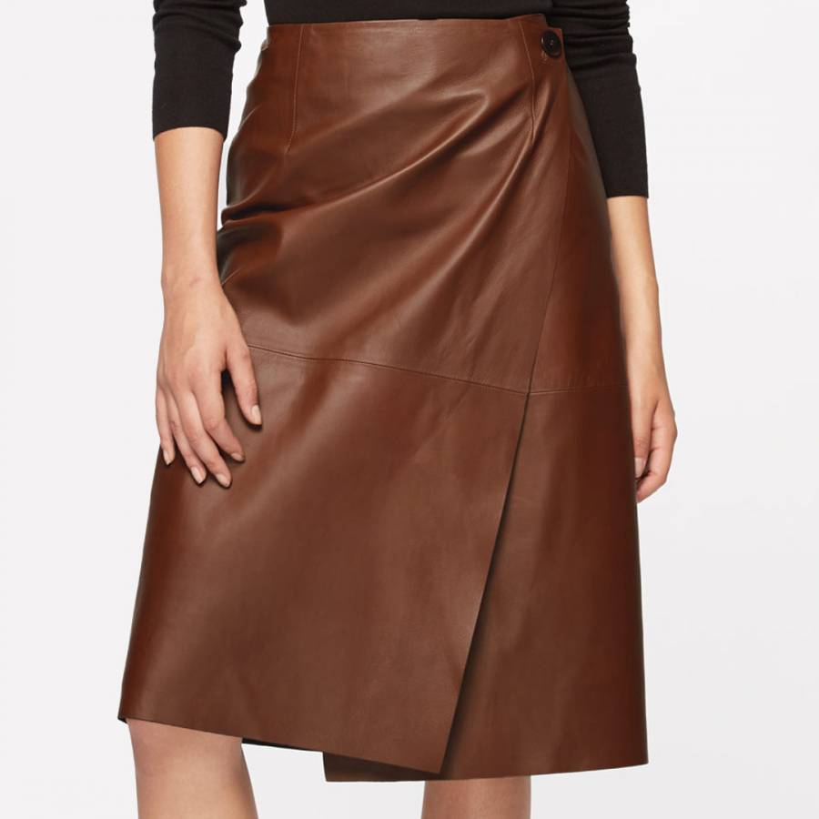 Redwood Wrap Leather Skirt - BrandAlley
