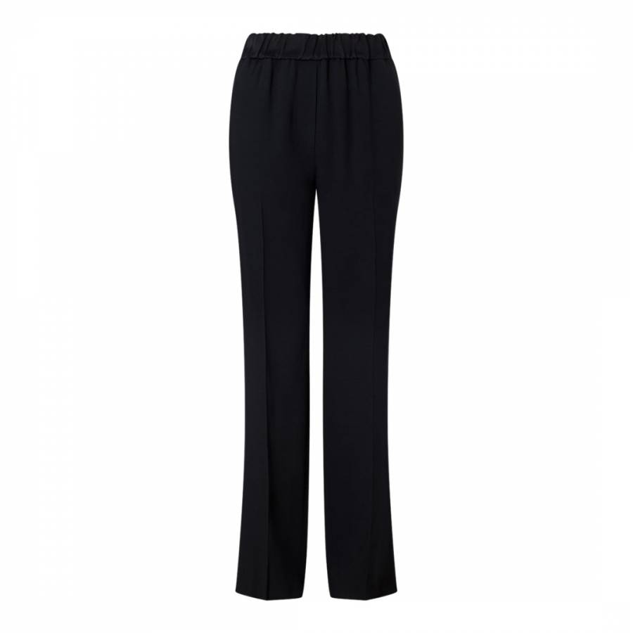 Black Crepe Relaxed Trousers - BrandAlley