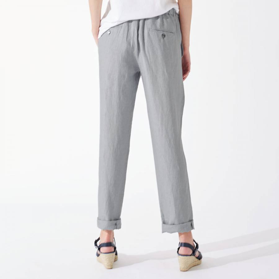 Grey Cold Water Linen Trousers - BrandAlley
