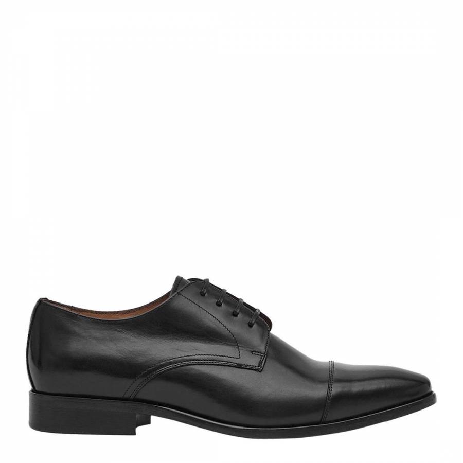 Black Finley Leather Derby Shoes - BrandAlley