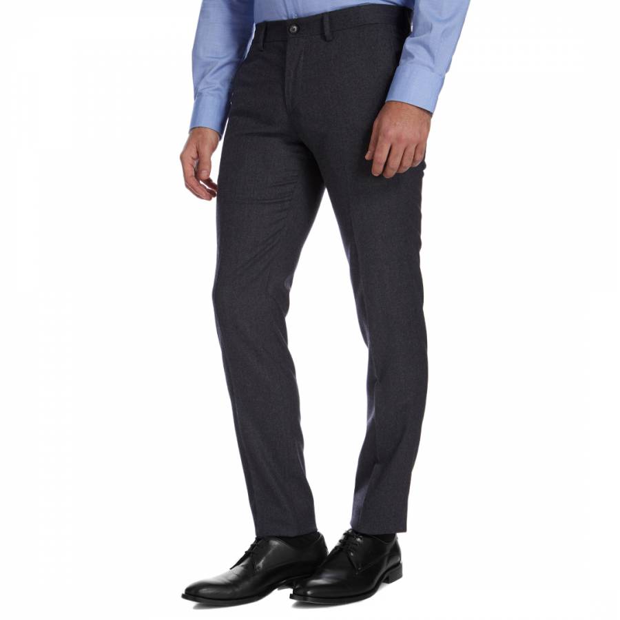 Charcoal Stretch Wool X-Slim Fit Pants - BrandAlley