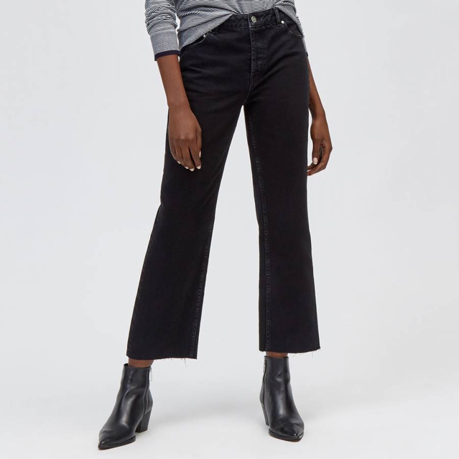 Black Straight Mid Rise Jeans - BrandAlley