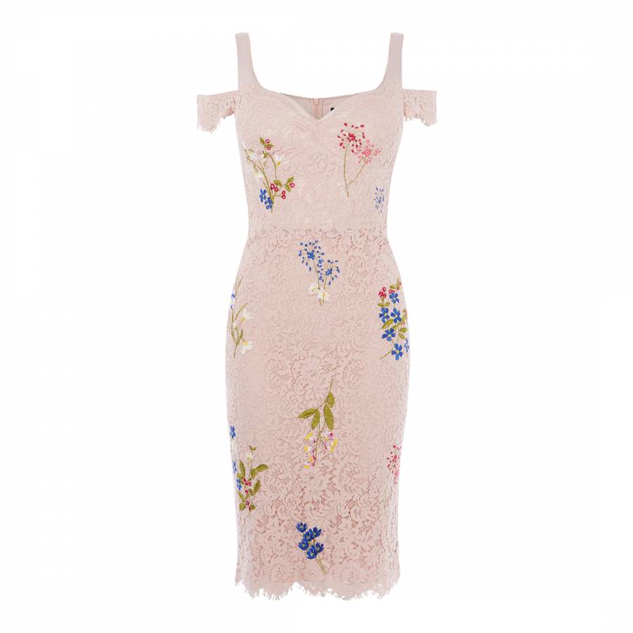Pink Cold Shoulder Floral Dress - BrandAlley
