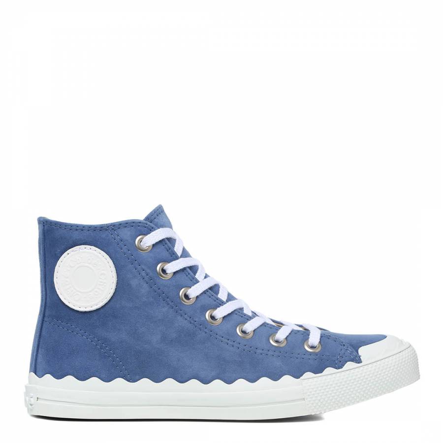 Cobalt Blue Suede Kyle Hi-Top Sneakers - BrandAlley
