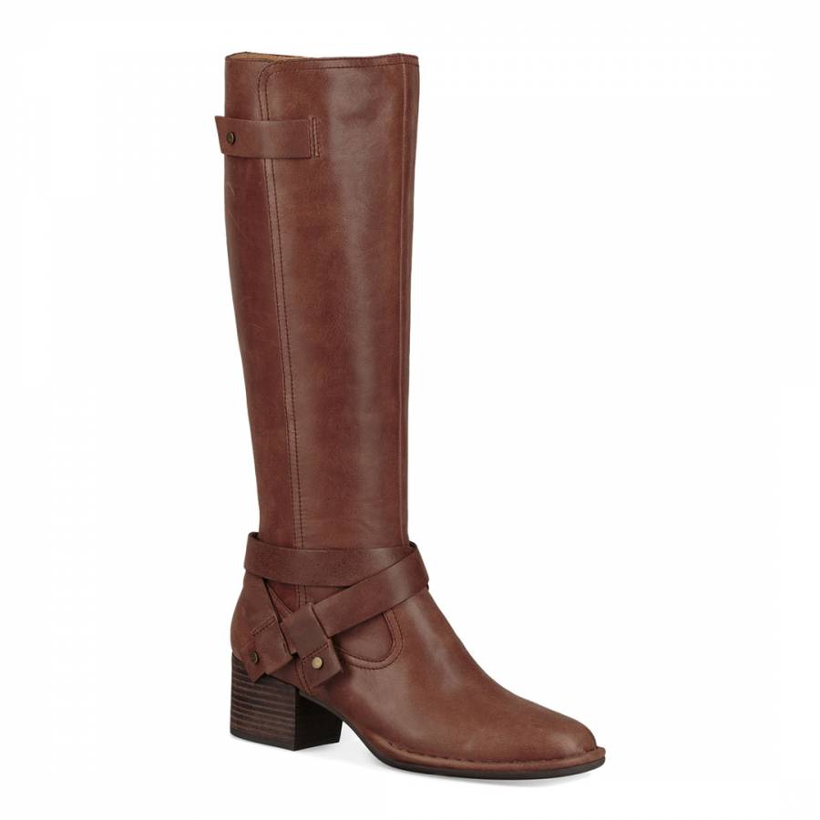 Coconut Shell Leather Bandara Tall Boots - BrandAlley