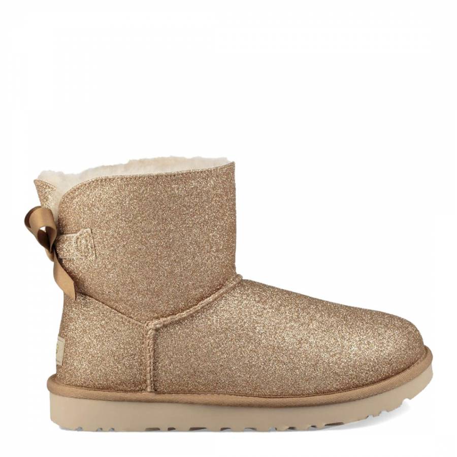 Gold Sparkle Classic Mini Ankle Boots - BrandAlley