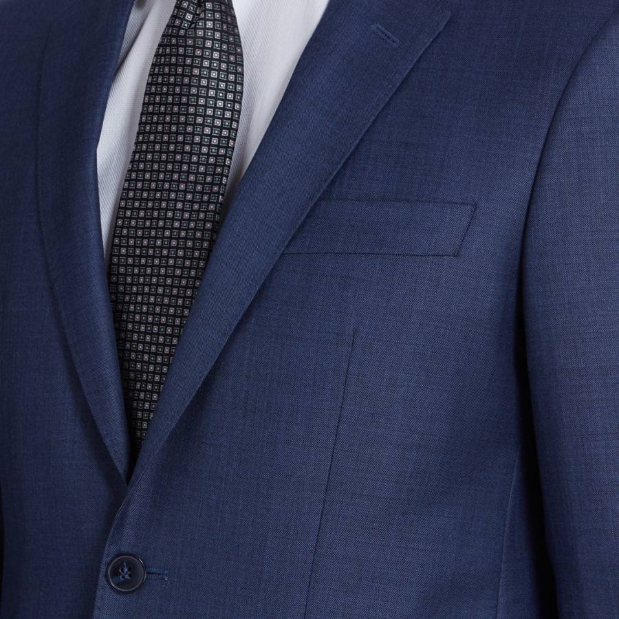 Blue Wool Sharkskin Suit - BrandAlley