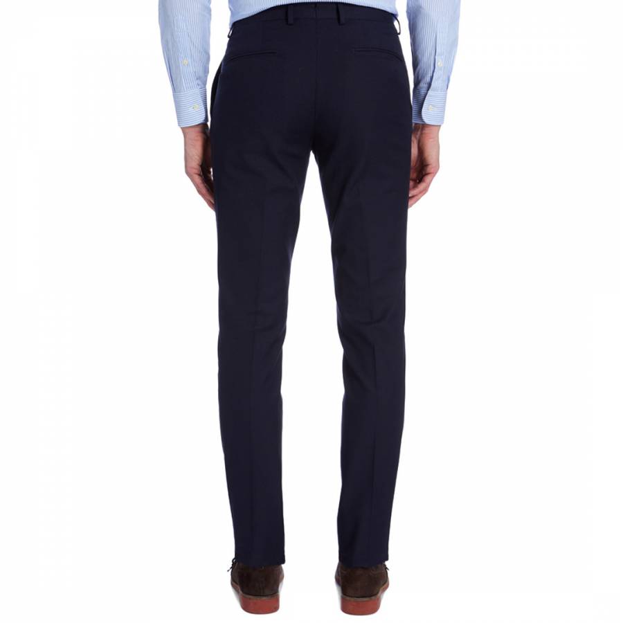 Navy Tapered Cotton Trousers - BrandAlley