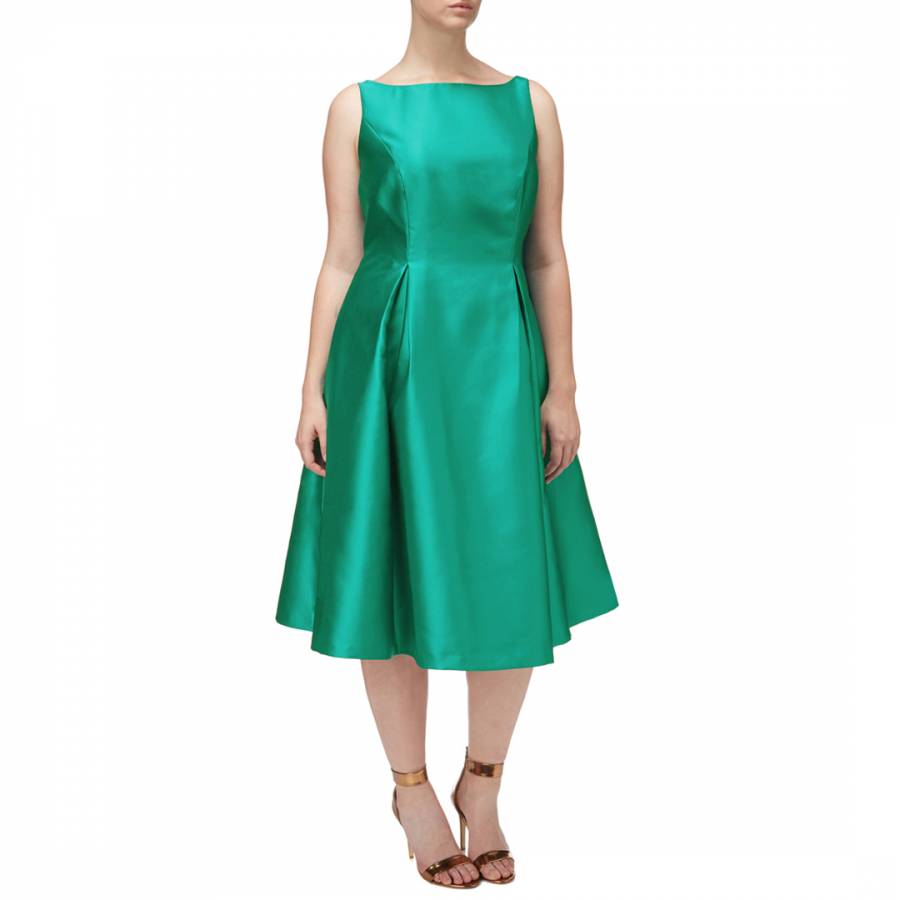 Vivid Malachite Sleeveless Tea Length Dress - BrandAlley