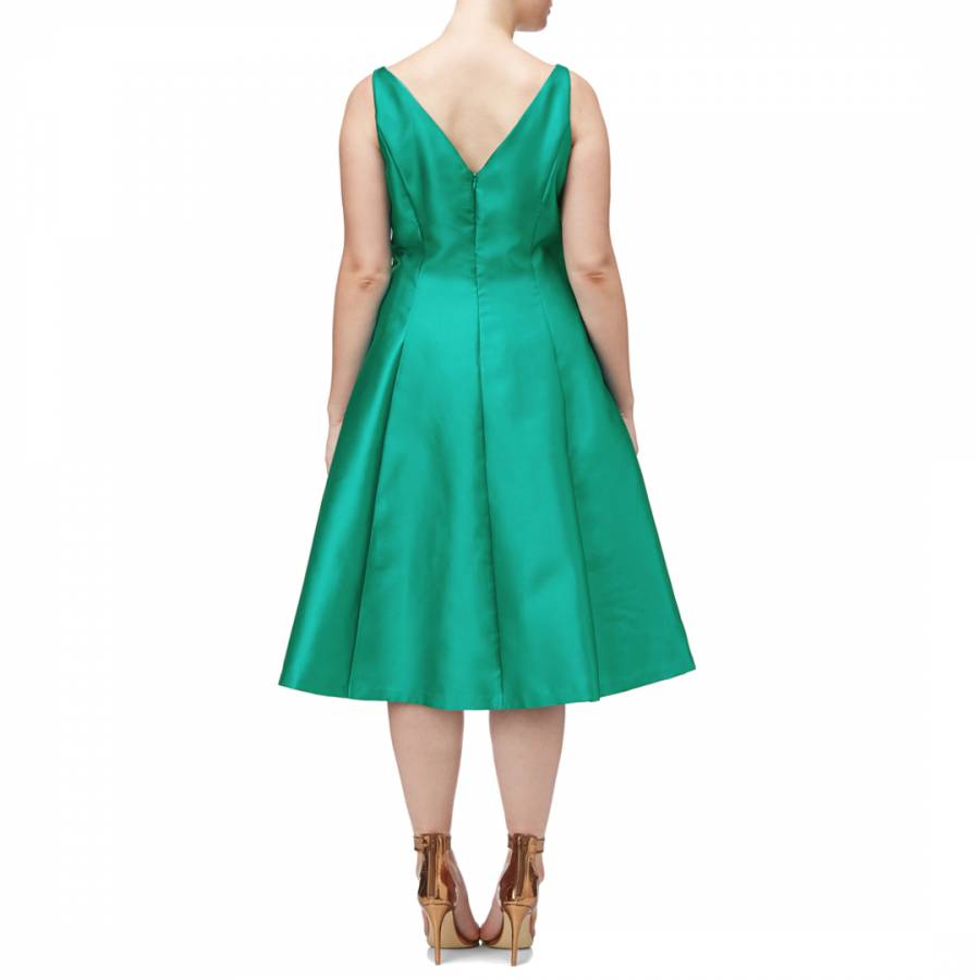 Vivid Malachite Sleeveless Tea Length Dress - BrandAlley