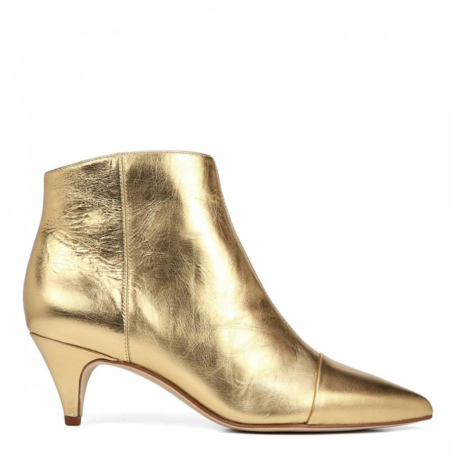 Bright Gold Leather Kinzey 2 Ankle 